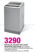 Defy Metallic Silver Top Load Washing Machine WTL13019M