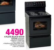 Defy 4 Plate Black Solid Stove DSS497