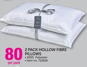 2 Pack Hollow Fibre Pillows-Per Pack