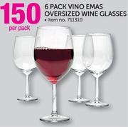 6 Pack Vino Emas Oversized Wine Glasses-Per Pack