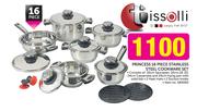 Tissolli Princess 16 Piece Stainless Steel Cookware Set