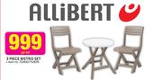 Allibert 3 Piece Bistro Set-Per Set