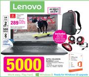 Lenovo 14" Intel Celeron Bundle(G4030)-On My Meg 500 Top Up