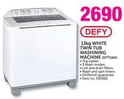Defy 13kg White Twin Tub Washing Machine DTT164