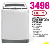 Defy 10kg Metallic Silver Top Load Washing Machine WTL10019M