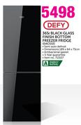 Defy 365Ltr Black Glass Finish Bottom Freezer Fridge DAC510