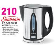 Sunbeam 1.7Ltr Cordless Kettle SSK2521
