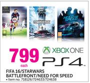 XBox One PS4 Fifa 16/Starwars Battlefront/Need For Speed-Each