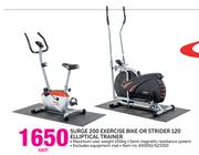 Trojan Surge 200 Exercise Bike or Strider 120 Elliptical Trainer-Each