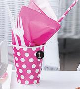 Assorted 8 Party Pack Dot/Plain Cups-Each