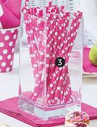 Assorted 20 Party Pack Dot/Plain Straws-Each