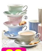 4 Pack Cups and Saucers-Per Pack