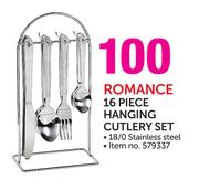 Romance 16 Piece Hanging Cutlery Set