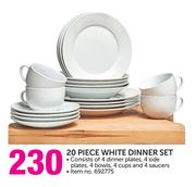 20 Piece White Dinner Set