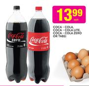 Coca-Cola, Coca-Cola Lite, Coca-Cola Zero or Tab-2Ltr Each
