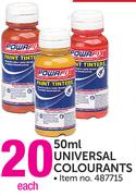 Powafix Universal Colourants-50ml Each