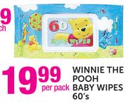 Winnie The Pooh Baby Wipes-60's Per Pack