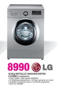 LG 8/4kg Metallic Washer/Dryer Combo F1496ADP4