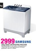 Samsung 14kg Twin Tub Washing Machine WT14J4200MB F