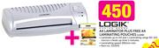 Logik A4 Laminator Plus Free A4 Laminating Pouches LA46