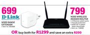 D-Link N300 Wireless Modem Router+ N300 Range Extender