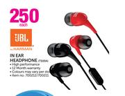 JBL In Ear Headphone T100A-Each