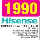 Hisense 100Ltr Chest White Freezer FC13DD