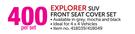 Explorer SUV Front Seat Cover Set-Per Set