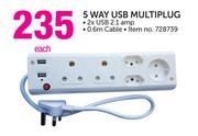 Power 220 5 Way USB Multiplug-Each