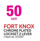 Fort Knox Chrome Plated Lockset 2 Lever-Each
