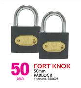 Front Knox 50mm Padlock-Each