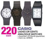 Casio Ladies Or Gents Analogue Watches-Each