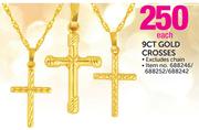 9Ct Gold Crosses-Each