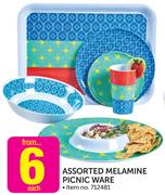 Assorted Melamine Picnic Ware-Each