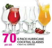 6 Pack Hurricane Cocktail Glasses-Per Set