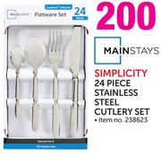 Mainstays Simplicity 24 Piece Stainless Steel Cutlery Set