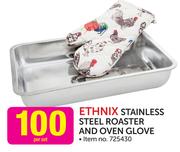 Ethnix Stainless Steel Roaster And Oven Glove-Per Set