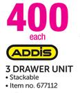 Addis 3 Drawer Unit Stackable-Each
