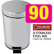 Wildberry 3Ltr Stainless Steel Bin