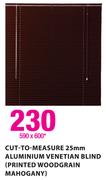 Cut-To-Measure Decorland 25mm Aluminium Venetian Blind(Printed Woodgrain Mahogany) 590x600mm