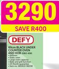 Defy 60Cm Black Under Counter Oven And Hob DBO458