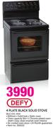 Defy 4 Plate Black Solid Stove BLKDSS-494