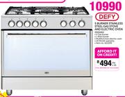 Defy 5 Burner Stainless Steel Gas Stove And Electric Oven DGS161