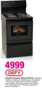 Defy 4 Plate Black Solid Stove DSS497