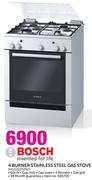 Bosch 4 Burner Stainless Steel Gas Stove HGG223329Z