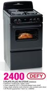 Defy 3 Plate Plug In Stove DSS513