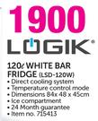 Logik 120L White Bar Fridge LSD-120W