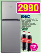 KIC 215L Metallic Silver Top Freezer Fridge KTF 523 1 ME