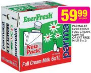 Parmalat Ever Fresh Full Cream,Low Fat Or Fat Free Milk-6x1Ltr Per Pack Each  