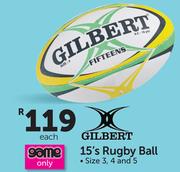 Gilbert 15's Rugby Ball Size 3,4 And 5-Each